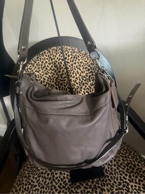 Coach Zoe Hobo in Vintage Gray Leather